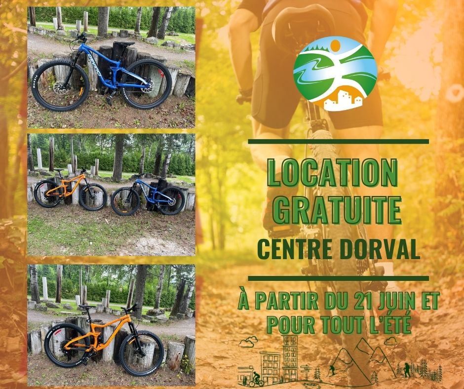Location de vélo de montagne gratuite - Corporation du Parc d’une Rive à l’autre